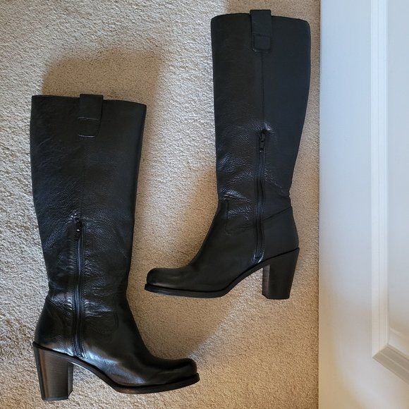 🇮🇹 Riding Boots Leather - Size US 6 EU 36 - Made In Italy - Black - Stylish - Picture 2 of 15